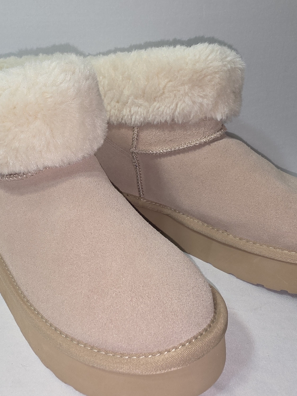 Lamo Tan Faux Suede Shearling-Lined Winter Boots